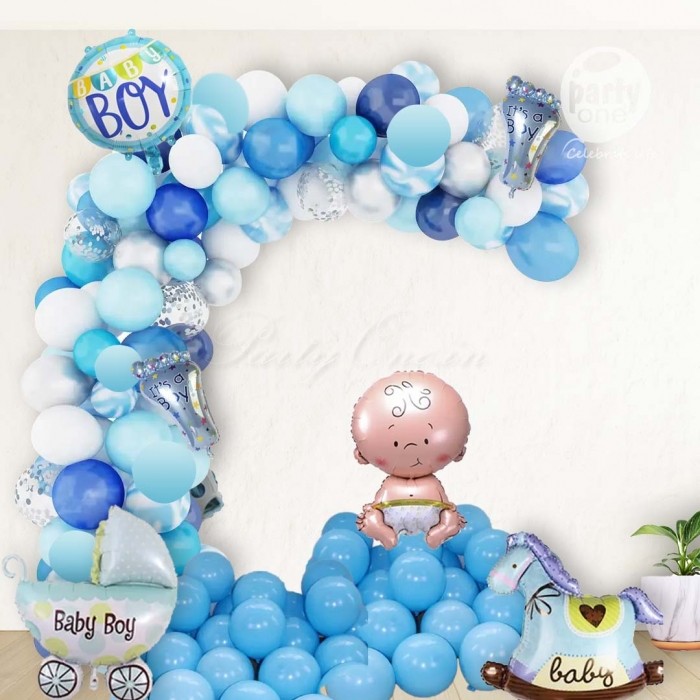 decorations Blue  White Baby Boy Welcome Decorations